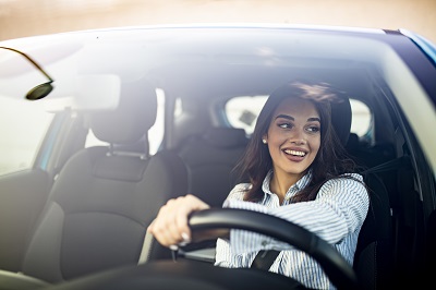 woman driving a car