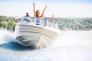 people on speed boat